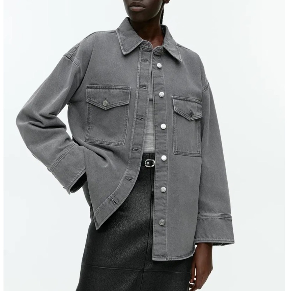 Arket Women's Gray Denim Shirt